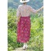 Women rose floral Cotton quilting dresses v neck Art summer Dresses