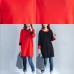 black casual cotton sweater tops oversize long sleeve pullover