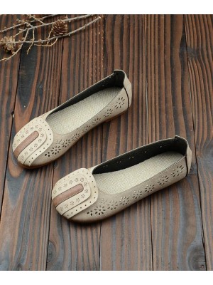 Beige For Women Hollow Out Flat Feet Shoes